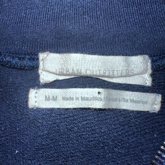 EUC Women’s Medium Urban Outfitters Rainbow Striped Funnel Neck Navy Track Top - Picture 2 of 6